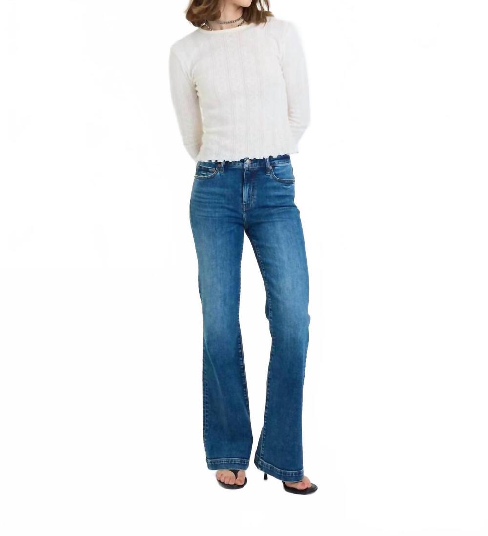 NEW DAZE heartbreaker mid rise flare jean in dusk